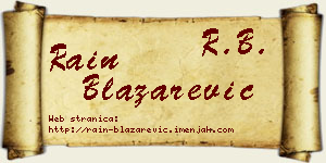 Rain Blažarević vizit kartica
